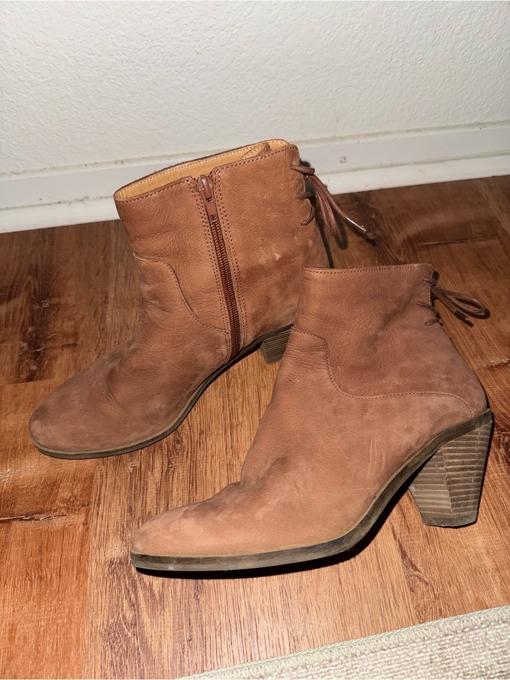 Lucky Brand Ankle Bootie in Brown Suede